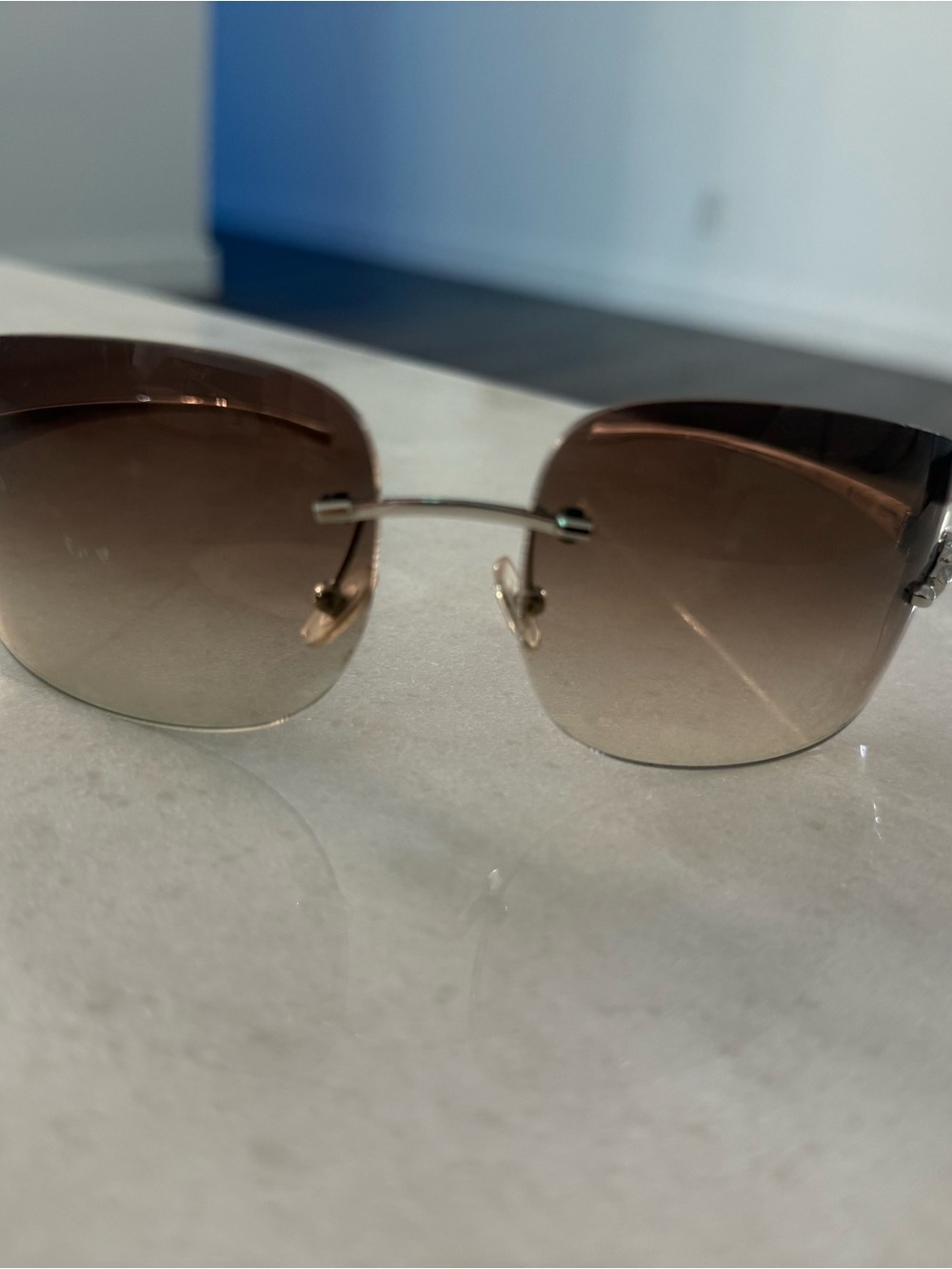 Cartier Rimless Gradient Brown Sunglasses - Picture 6 of 6